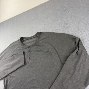 Lululemon Shirt Men's XL Black Metal Vent Tech LS Henley Performance Athleisure